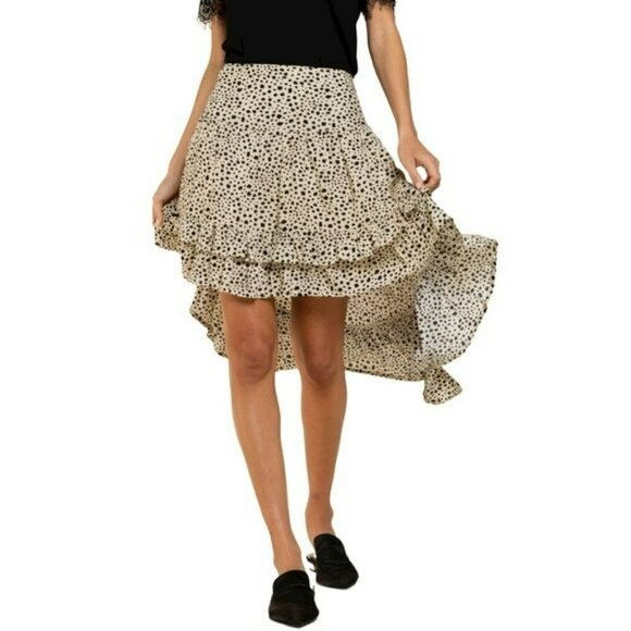 NWT POL Asymmetrical Ruffle Hem Leopard Print Mini Skirt - Picture 2 of 9